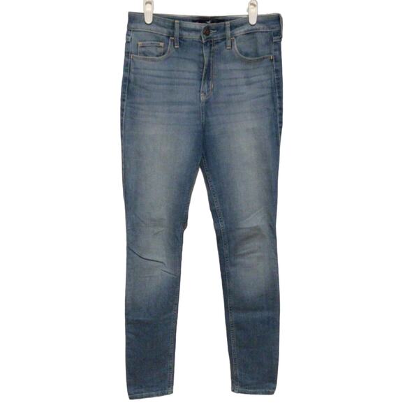 Hollister Denim - Hollister Women's Blue High-Rise Super Skinny Stretch Jeans Size 5R W27 L30
